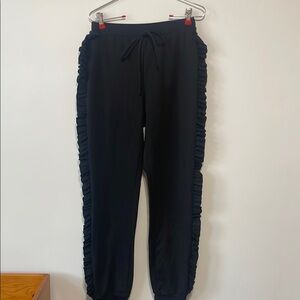 AKIRA Black Ruffle Trim Pants